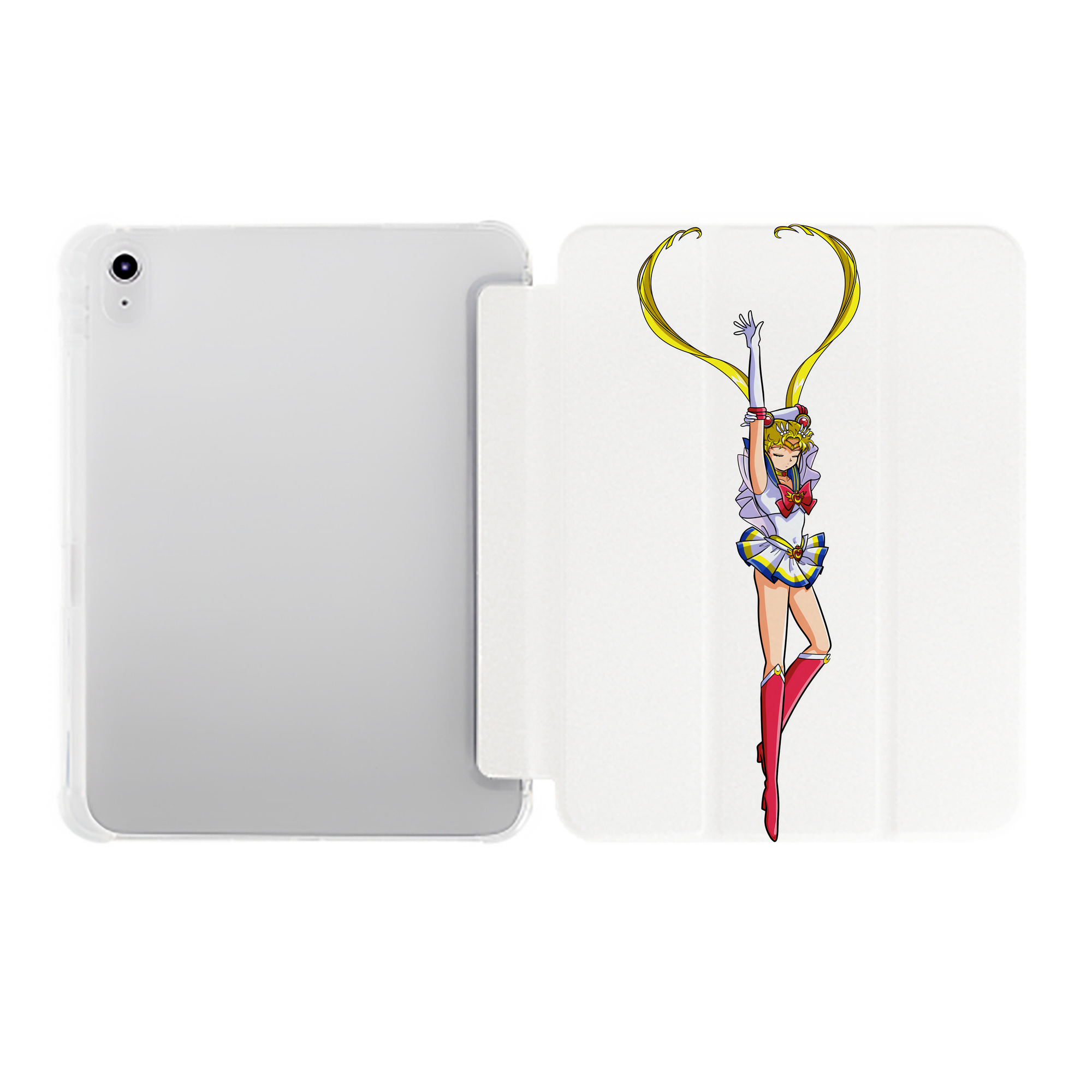 （画像用） 美少女戦士セーラームーン 月野 うさぎ つきの うさぎ Sailor Moon Tsukino Usagi IPad ケース ペン収納付き 三つ折りスタンド PUレザー×シリコン 対応機種9.5/10.5/10.9インチ